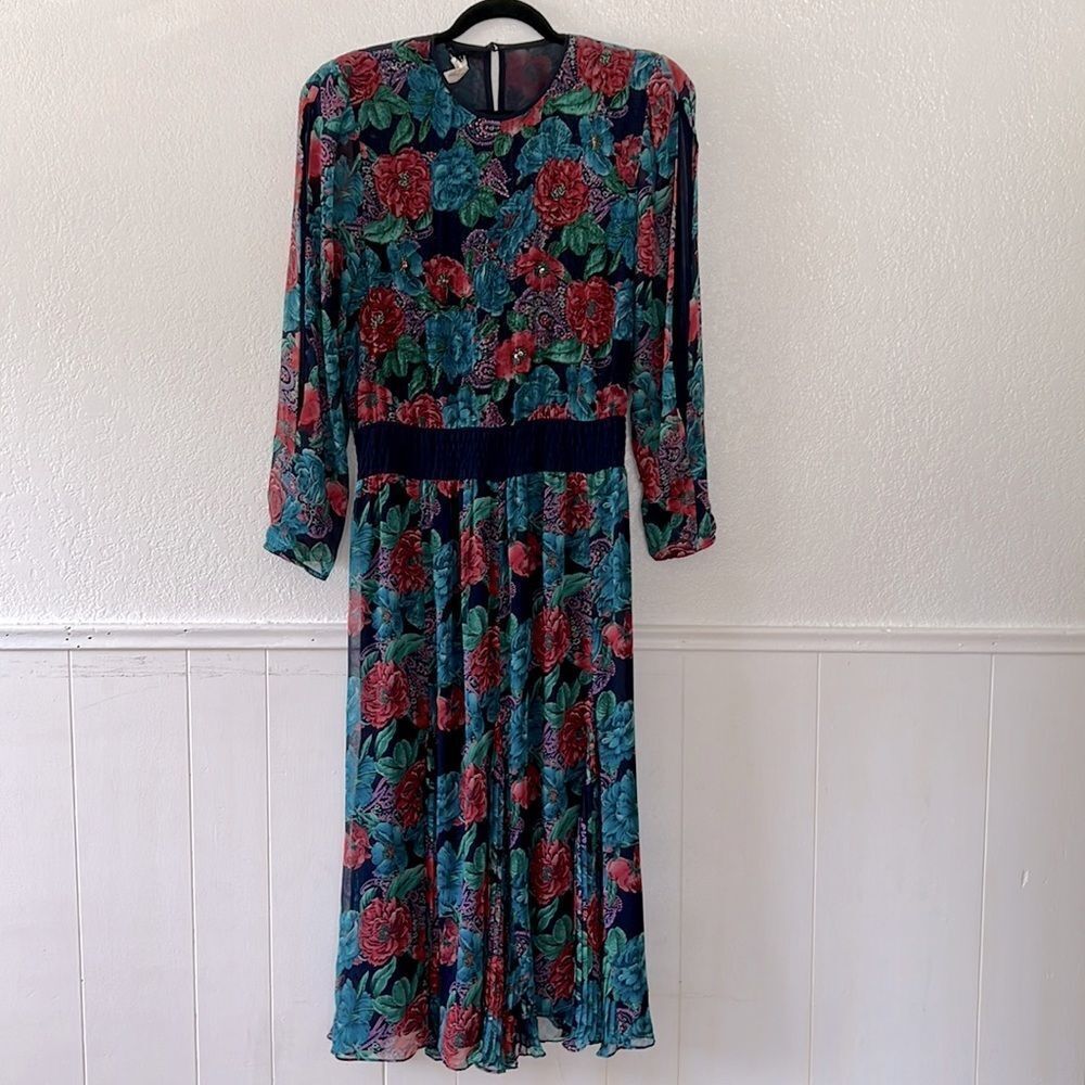 Vintage Diane Freis cottagecore embellished tea party dress 12
